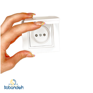 پریز درب دار BEKER مدل آسان سفید با قاب سفید